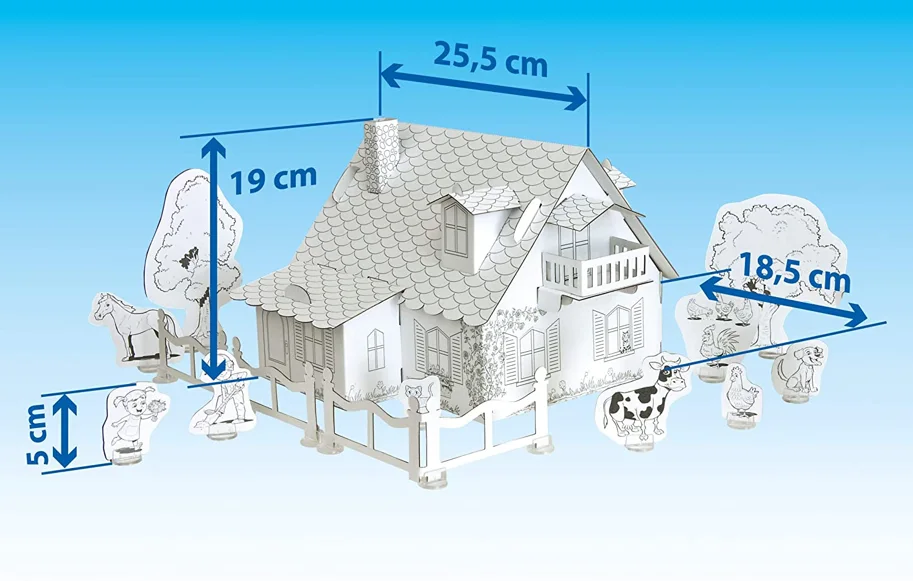 COTTAGE - Haus und Hund 3D Bastel- & Mal Set
