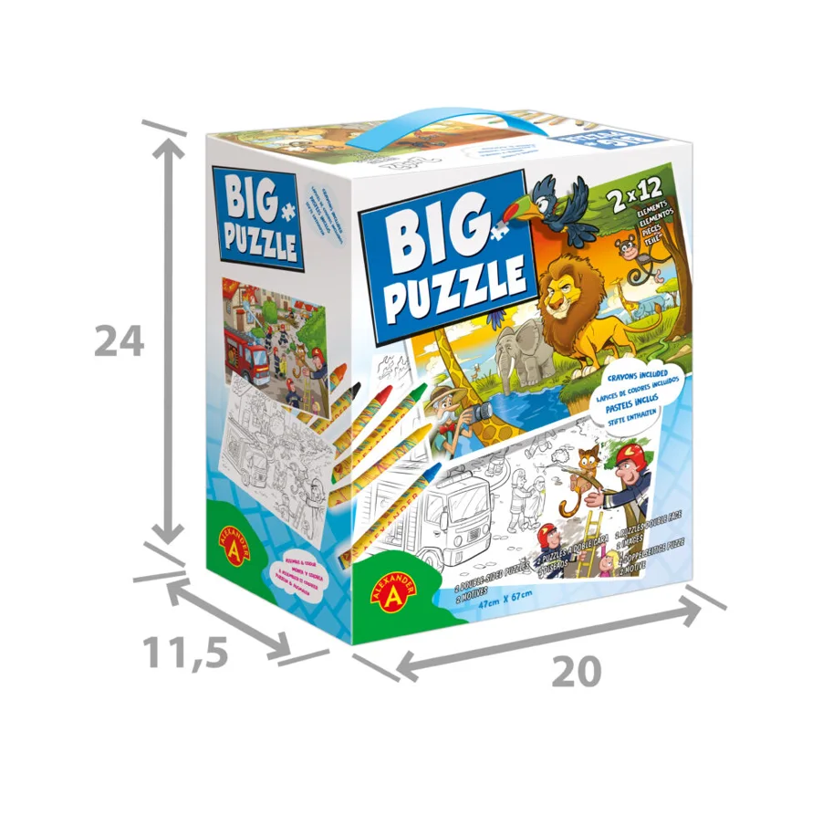 Big Puzzle – Feuerwehr & afrikanische Tiere