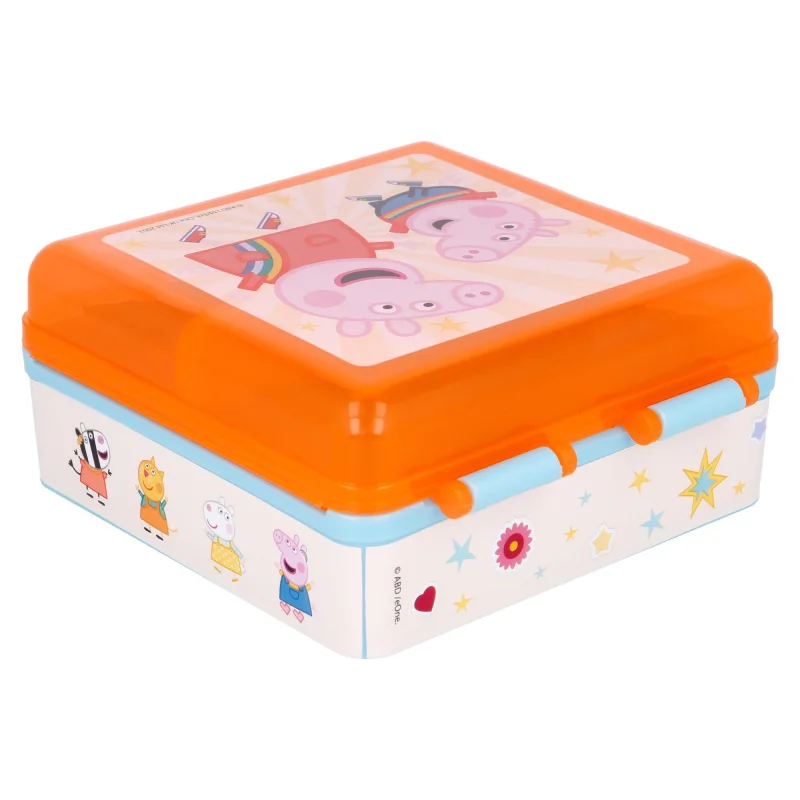 Peppa Pig "FREUNDLICHKEIT ZÄHLT" - quadratische Lunchbox mit Fächern