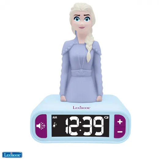 Disney Frozen II Elsa Wecker mit 3D Nachtlicht-Figur und besonderen Klingeltönen