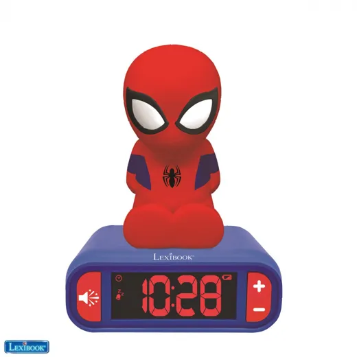 Spiderman Wecker mit 3D Nachtlicht-Figur und besonderen Klingeltönen