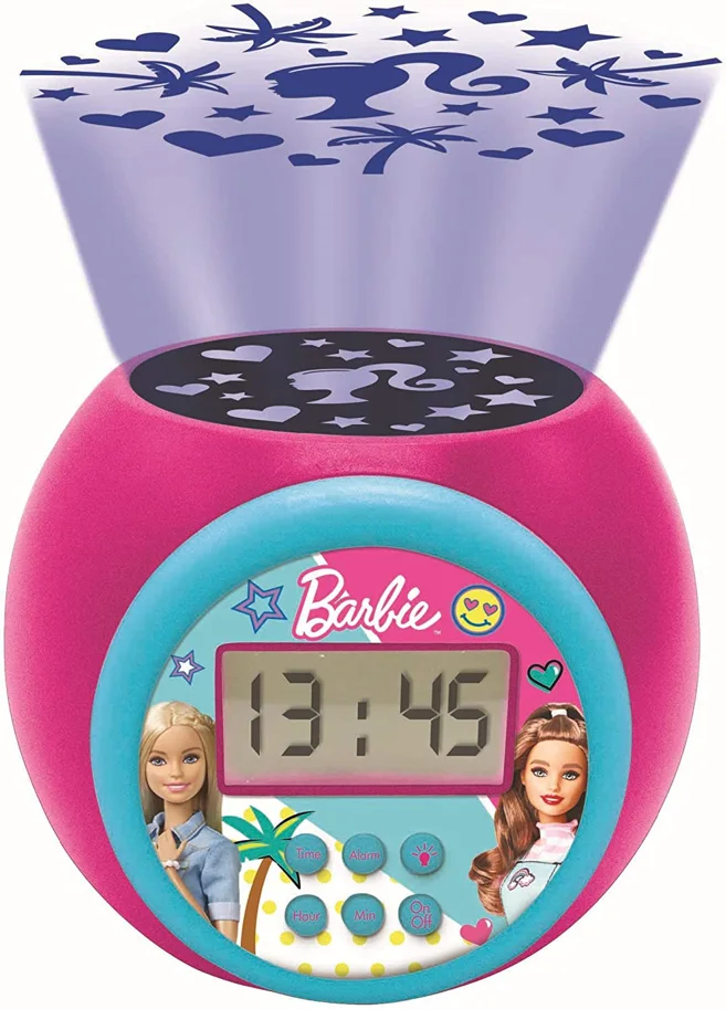 Barbie Projektionswecker mit LED Farbwechsel und Timer-Funktion