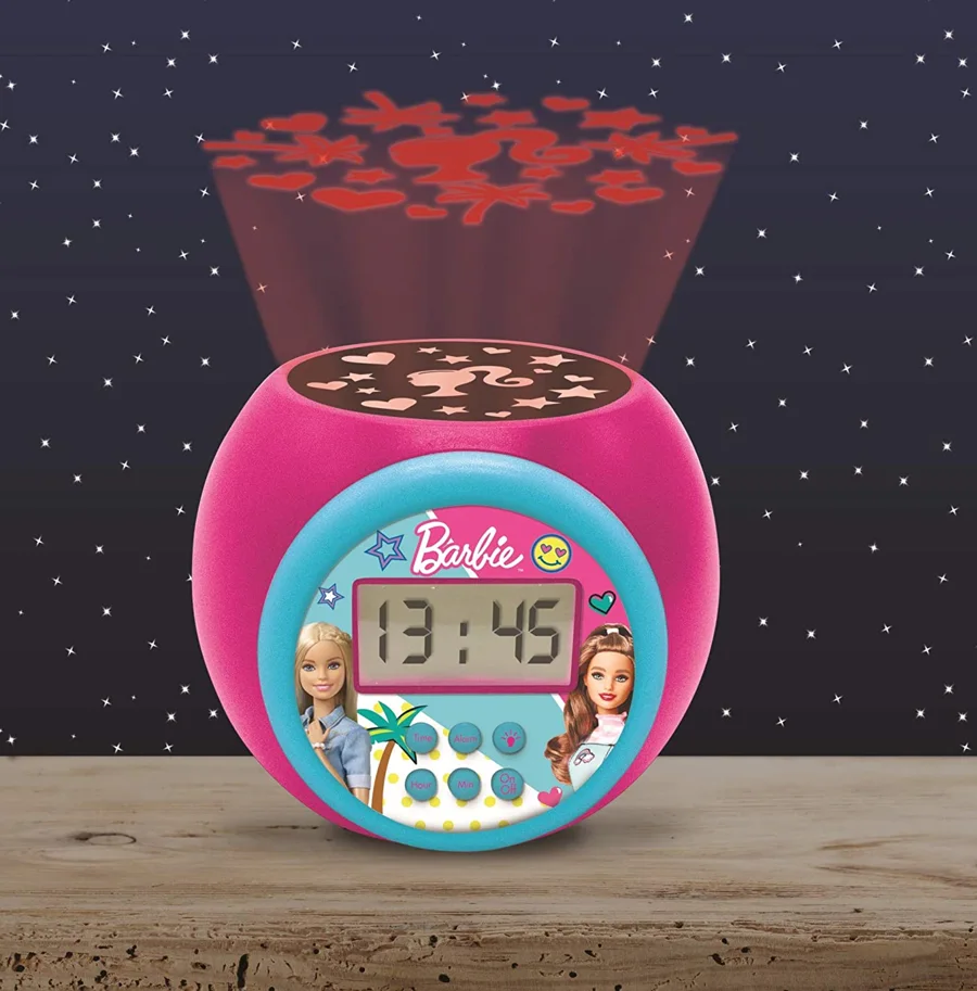 Barbie Projektionswecker mit LED Farbwechsel und Timer-Funktion