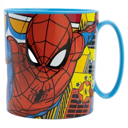 Stor Spiderman Becher 260 Ml – Rutschfester Boden, Mikrowellengeeignet, BPA-frei – Offiziell Lizenziert