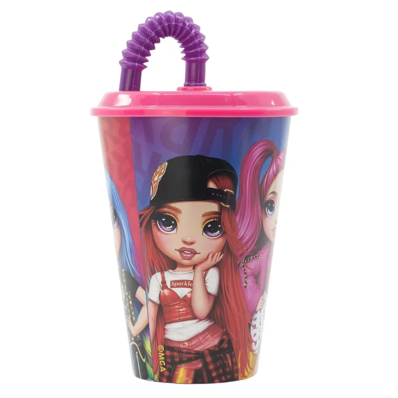 Rainbow High - Becher mit Deckel und Strohhalm, 430 ml
