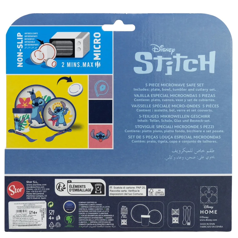 Stitch - Premium Geschirr-Set 5-teilig, rutschfest