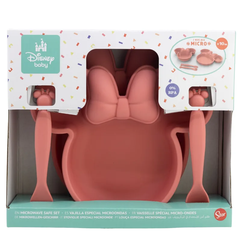 Disney Baby - Minnie Mouse - Geschirrset 4-teilig für Kleinkinder in Geschenkbox