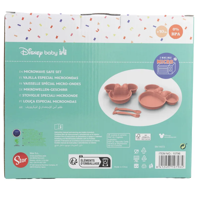 Disney Baby - Minnie Mouse - Geschirrset 4-teilig für Kleinkinder in Geschenkbox