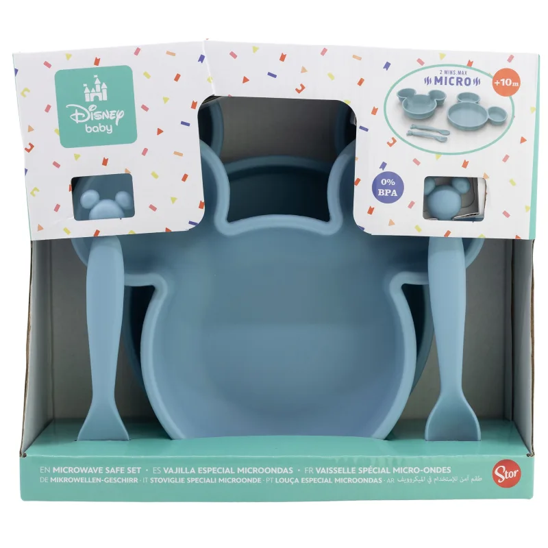 Disney Baby - Mickey Mouse - Geschirrset 4-teilig für Kleinkinder in Geschenkbox