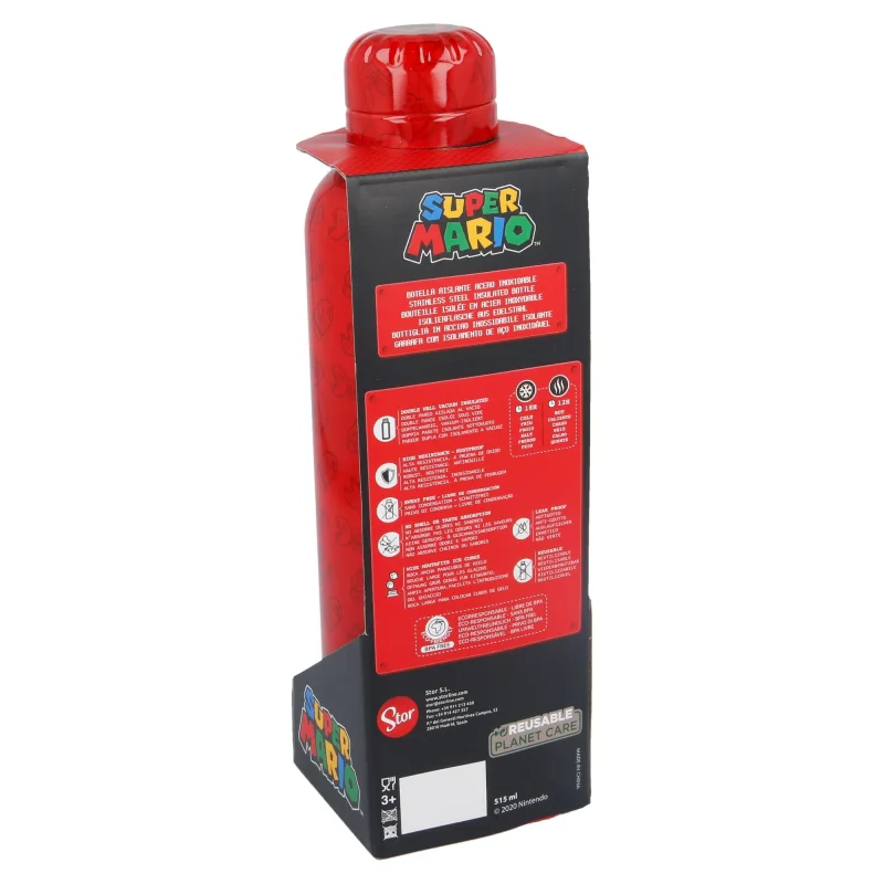 Super Mario - Isolierte Thermo-Edelstahlflasche, 515 ml