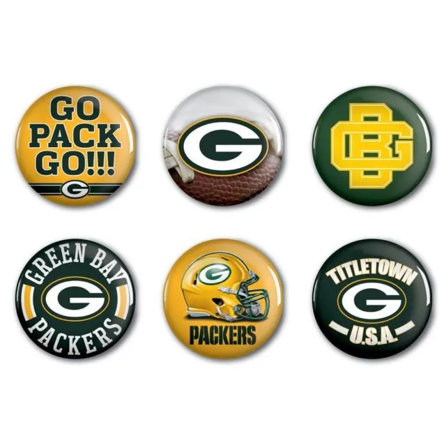 Green Bay Packers Button 6er Pack 