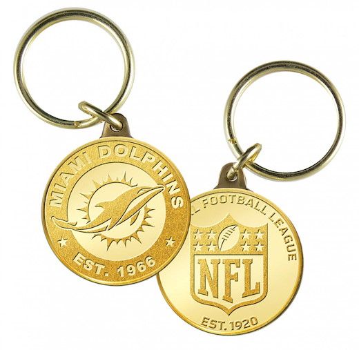 Miami Dolphins Minted Coin Keyring 