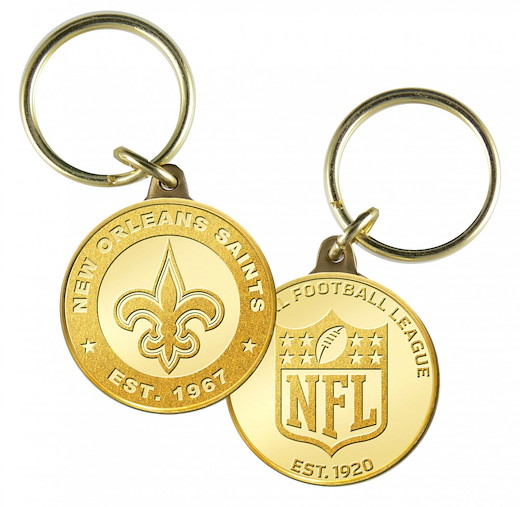 New Orleans Saints Minted Coin Keyring 