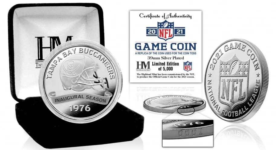 Tampa Bay Buccaneers Game Coin (39mm) Silver 