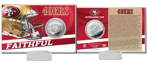 San Francisco 49ers Team History Silver Coin Card 