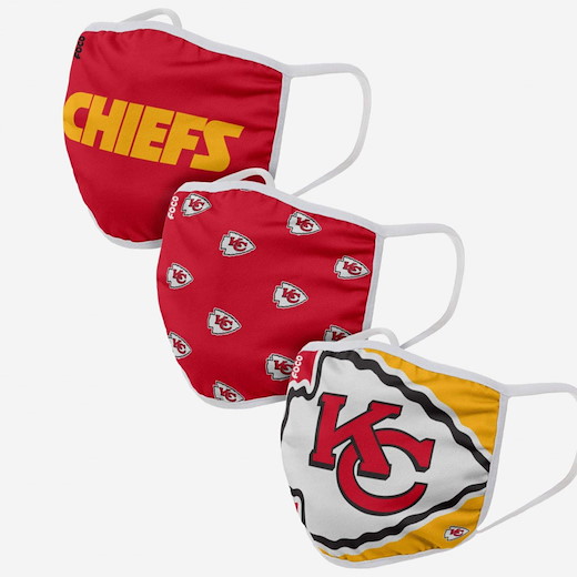 Kansas City Chiefs 3er-Pack Gesichtsmasken 