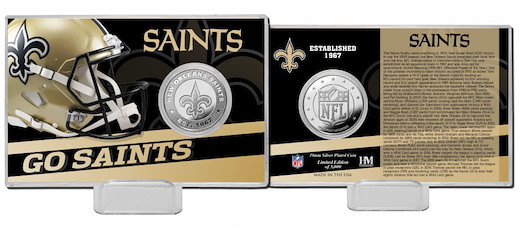 New Orleans Saints Team History Silver Coin Card 