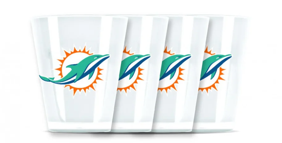 Miami Dolphins 4 Shot-Gläser 
