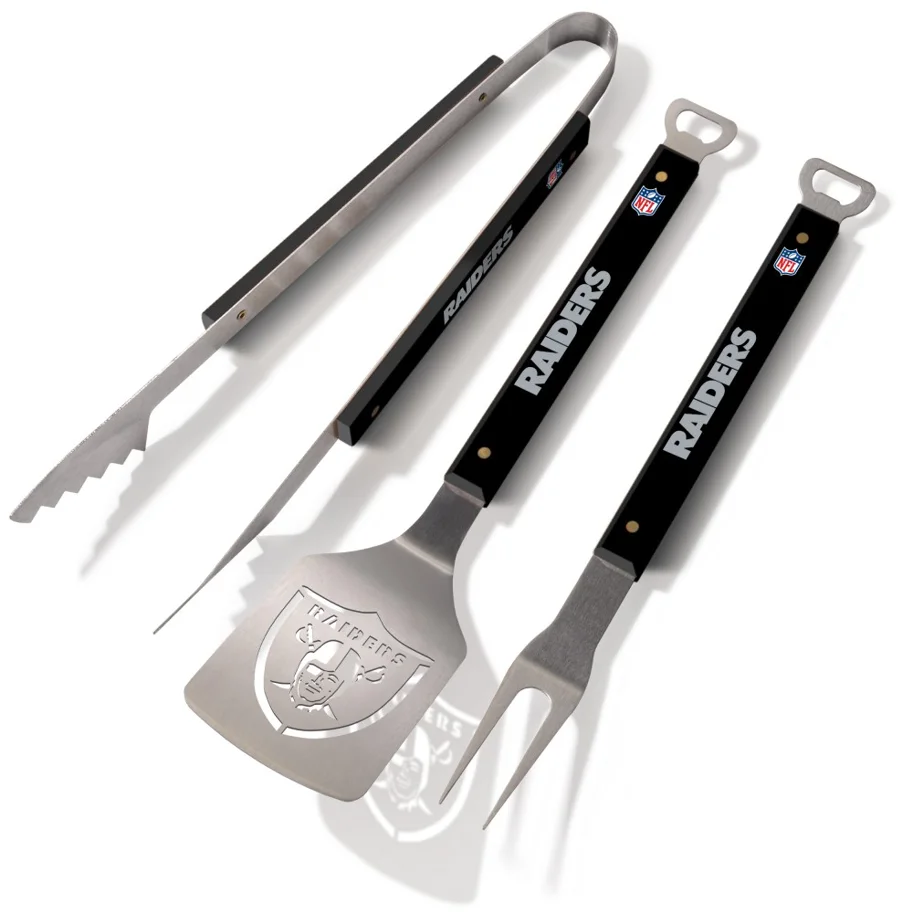 Las Vegas Raiders Spirit Series 3-Piece BBQ Set ca. 18x8x50cm