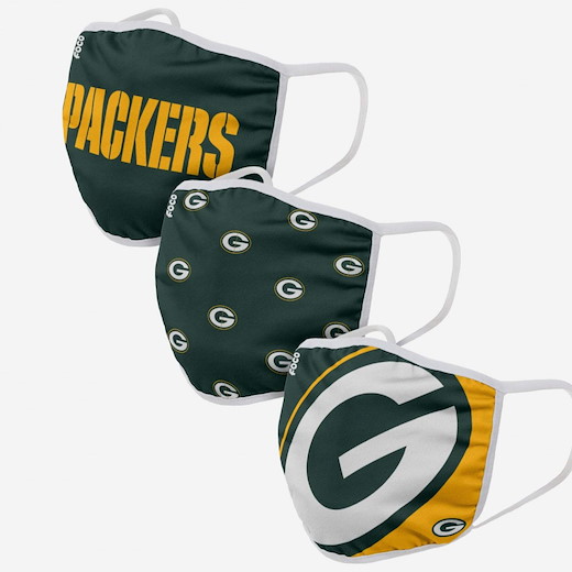 Green Bay Packers 3er-Pack Gesichtsmasken 