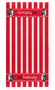 SC Freiburg Duschtuch "Streifen" weiß-rot 70x140cm