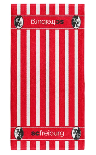 SC Freiburg Duschtuch "Streifen" weiß-rot 70x140cm