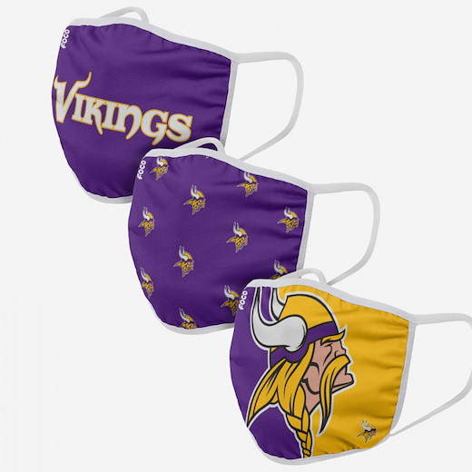 Minnesota Vikings 3er-Pack Gesichtsmasken 