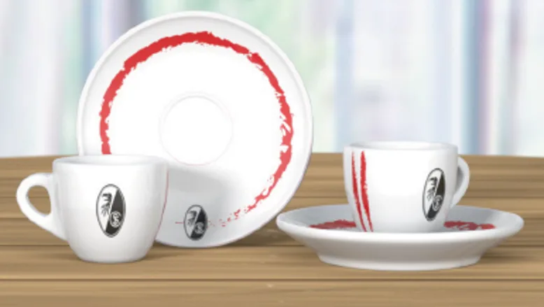SC Freiburg Espresso Set "weiß-rot" 