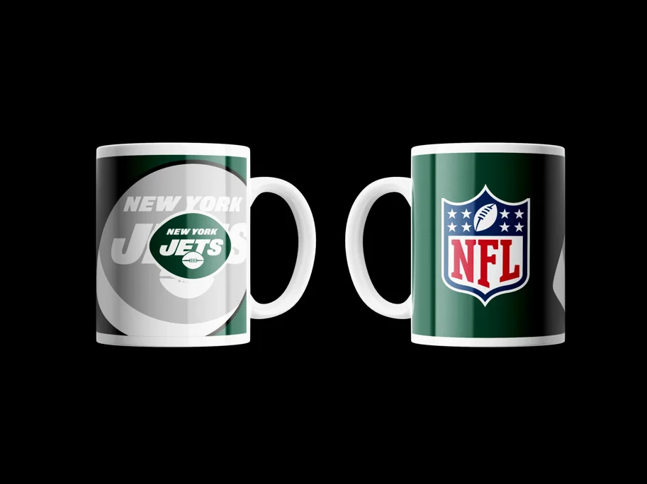 New York Jets Mug Shadow Logo & Shield 