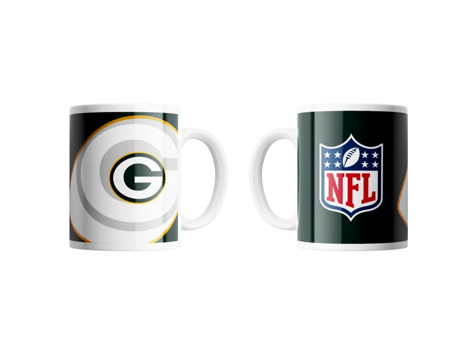 Green Bay Packers Classic Mug Shadow Logo & Shield 