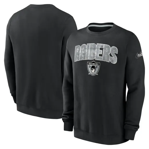 Las Vegas Raiders Nike Rewind Club Crew Fleece M