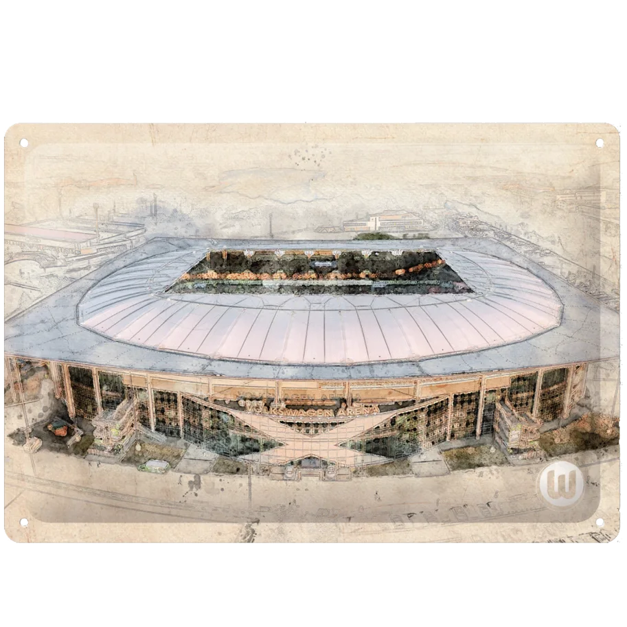 VfL Wolfsburg Blechschild Arena 20x30