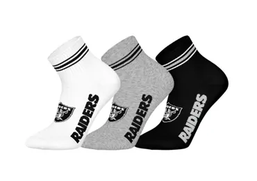 Las Vegas Raiders 3pk Quarter Socks 43-46