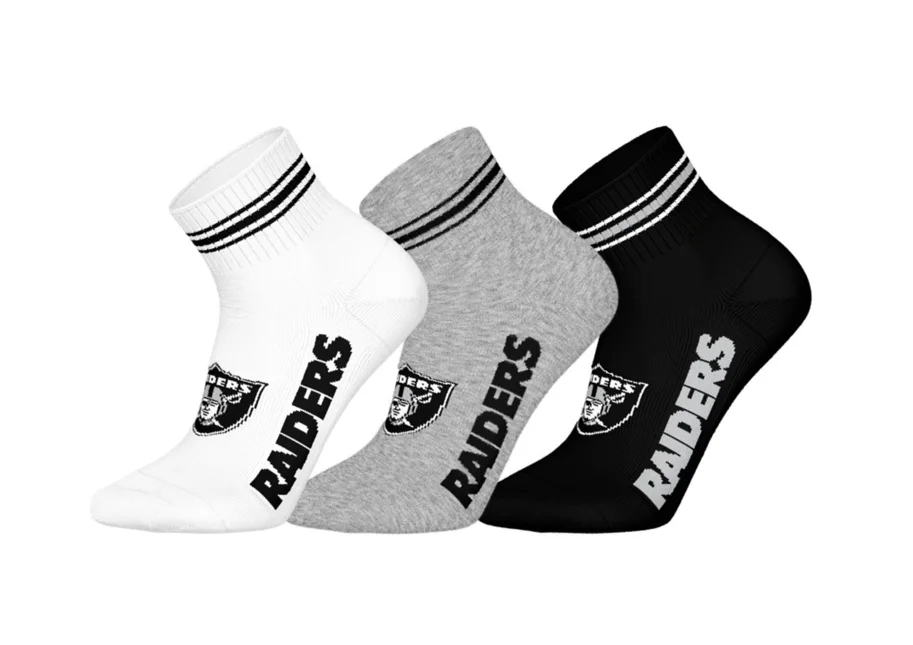 Las Vegas Raiders 3pk Quarter Socks 39-42