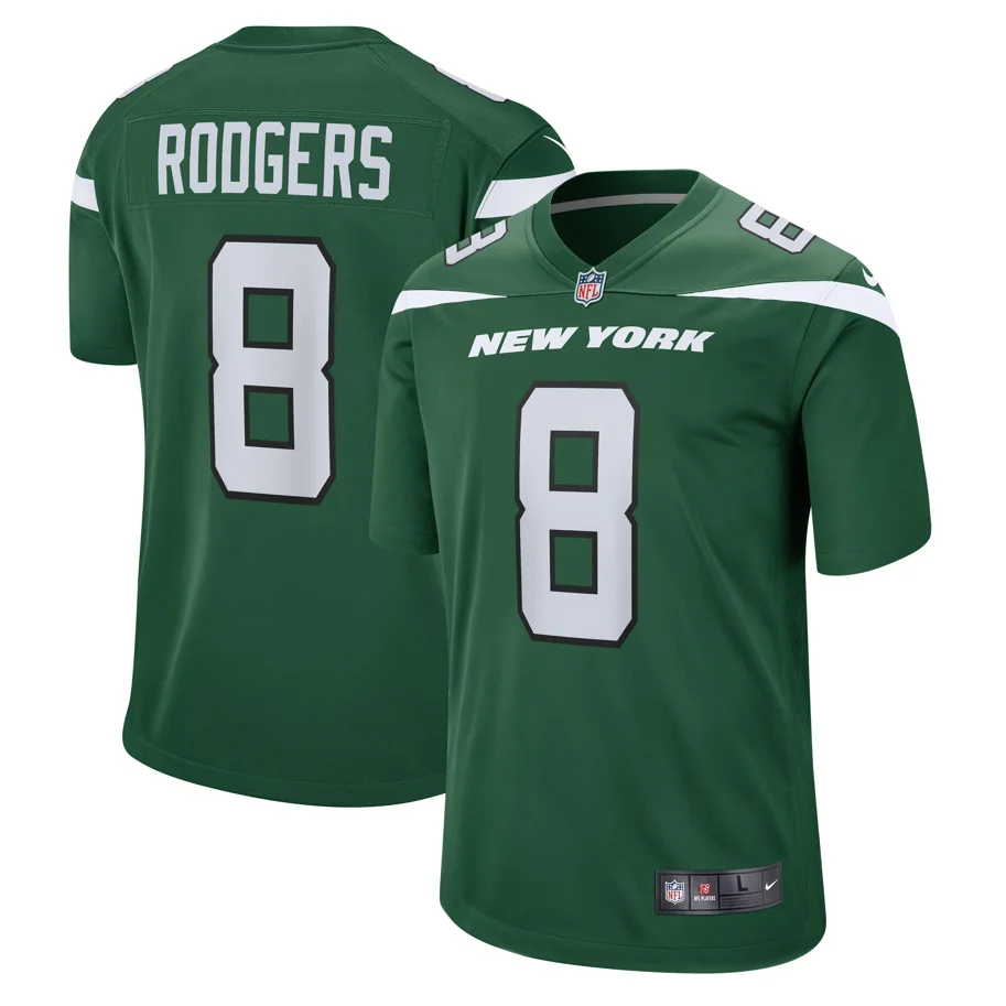 New York Jets Nike Home Game Jersey Rodgers 8 2XL