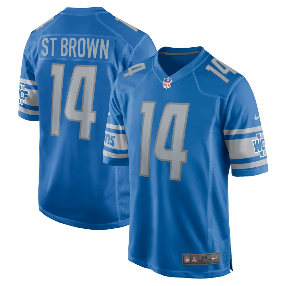 Detroit Lions Nike Home Game Jersey St. Brown 14 L