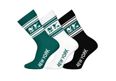 New York Jets 3pk Crew Socks 43-46