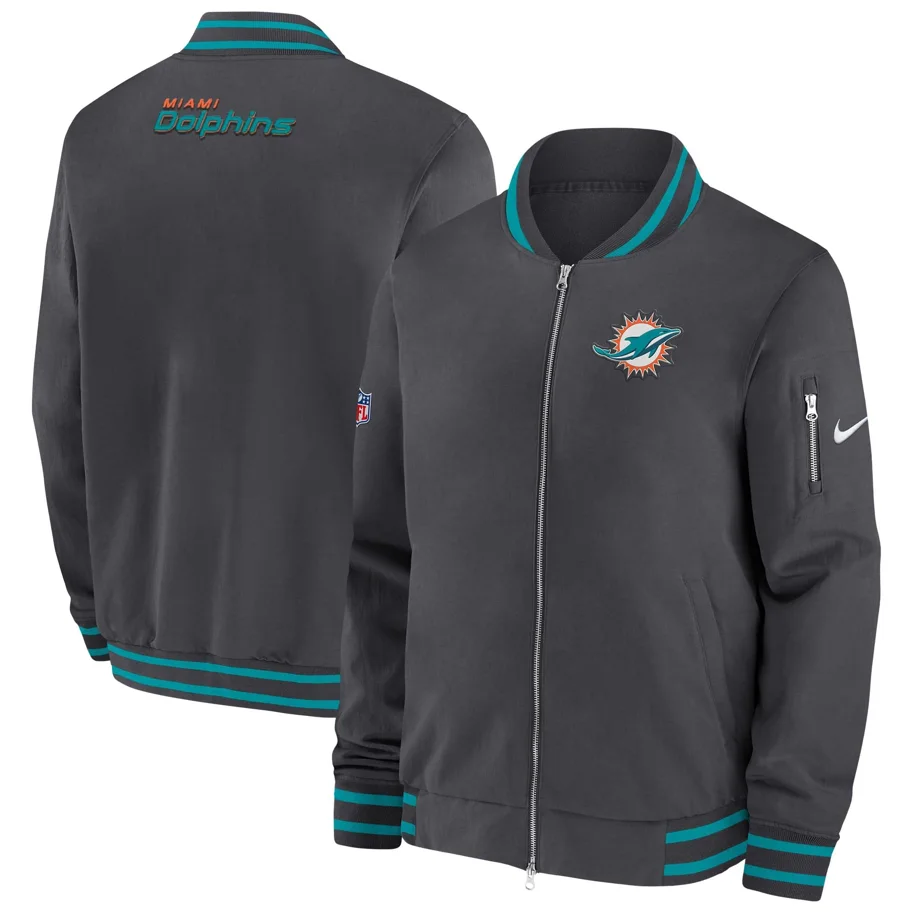 Miami Dolphins Nike Coach Bomber Jacket M