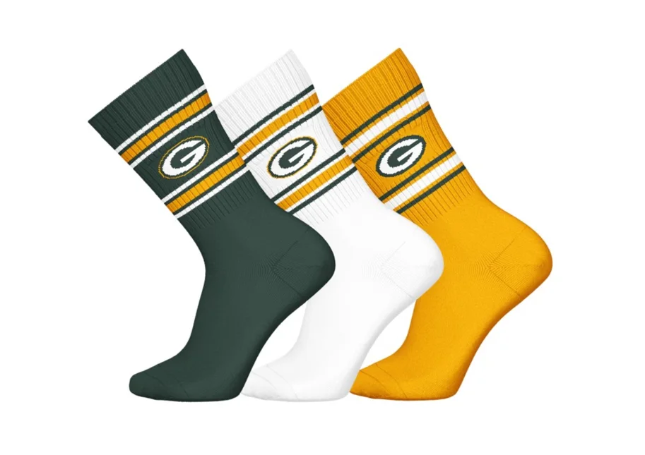 Green Bay Packers 3pk Crew Socks 43-46