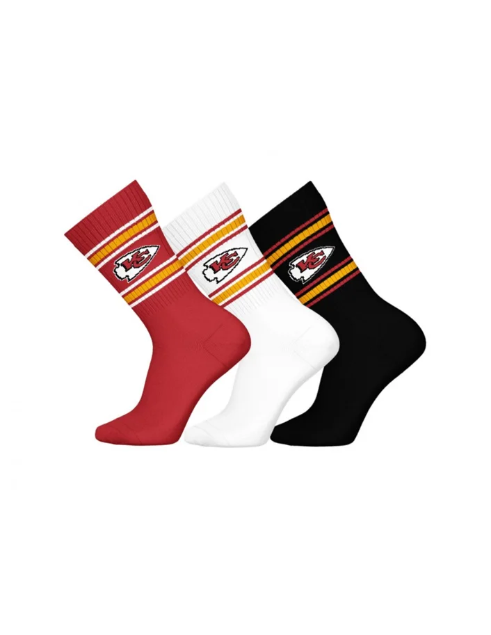 Kansas City Chiefs 3pk Crew Socks 43-46