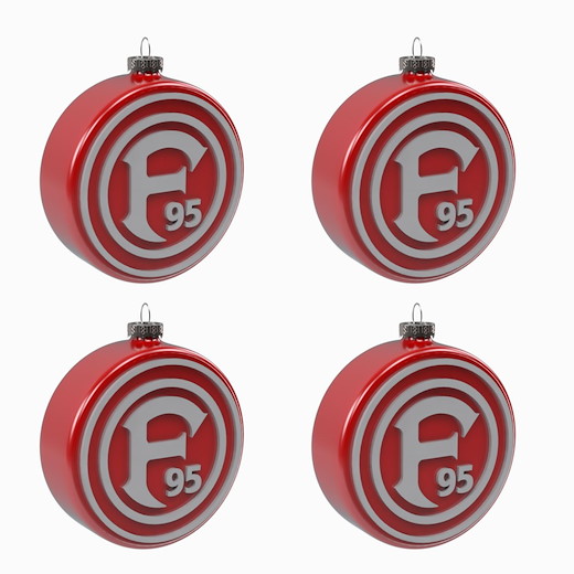 Fortuna Düsseldorf Christbaumkugel Logo 4er Set 