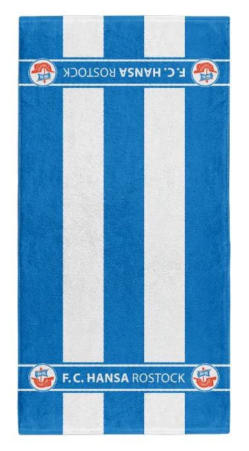 Hansa Rostock Duschtuch Blockstreifen 70x140cm 