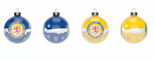 Eintracht Braunschweig Weihnachtskugeln 4er-Set 7cm