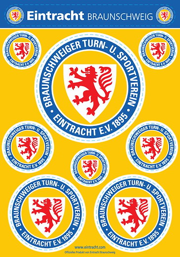 Eintracht Braunschweig A5 Aufkleber Set - Logo 