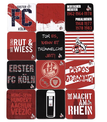 1. FC Köln Kork-Untersetzer "Titel" 12er Set 