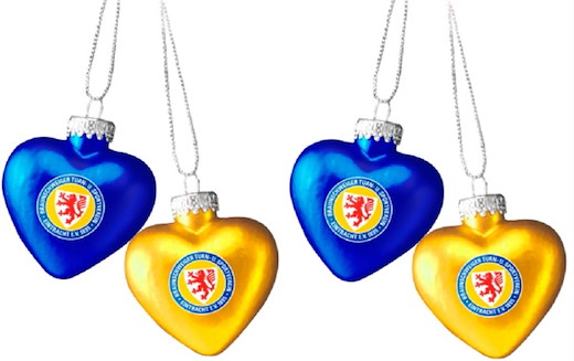 Eintracht Braunschweig Weihnachtsschmuck Herz 4er  