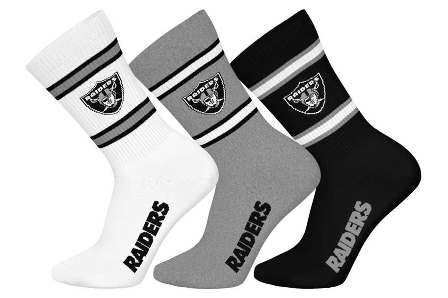 Las Vegas Raiders 3pk Crew Socks 35-38