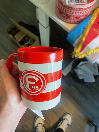 Fortuna Düsseldorf Tasse Blockstreifen 11oz
