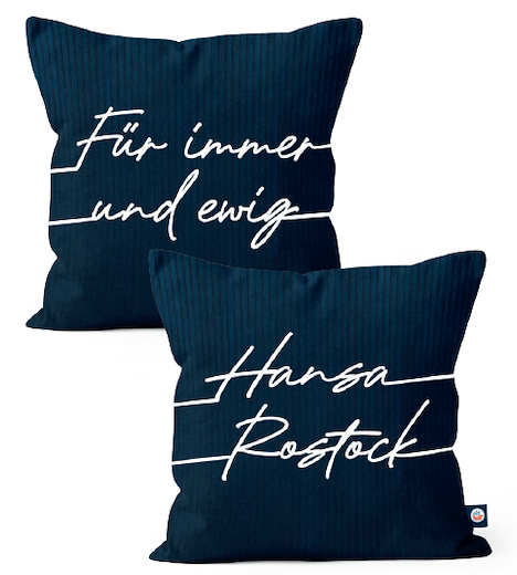 Hansa Rostock Kord-Kissen Für immer und ewig 45x45cm
