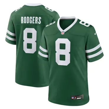 New York Jets Home Game Jersey Rodgers 8 L